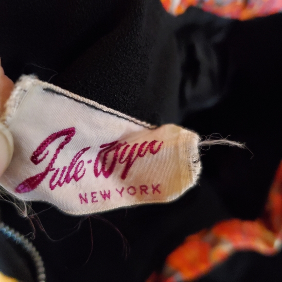 1950s/1960s Jule Wyer Black w/Multi-Color Trim Dre - Picture 6 of 6